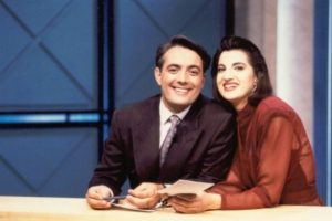 Xarli Diego amb Lloll Bertran al joc del segle. Foto: Televisió de Catalunya